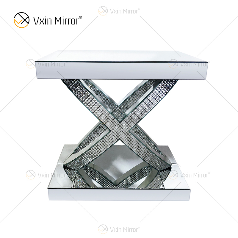 WXWF-128 Home Decor Crystal Silver Стеклянная мебель с зеркальным столиком