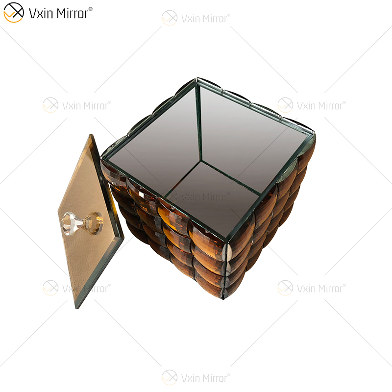 WXJB-31 VXin Home Decor Crystal Silver Glass Современная зеркальная шкатулка для драгоценностей