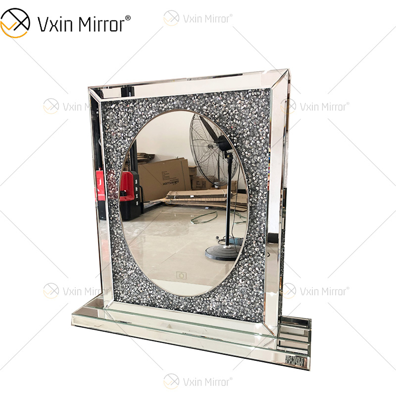 Профессиональное производство высокого качества Vxin Mirror WXM-2596 3-цветный светодиодный светильник с бриллиантами Простое стильное зеркало для макияжа с сенсорным экраном