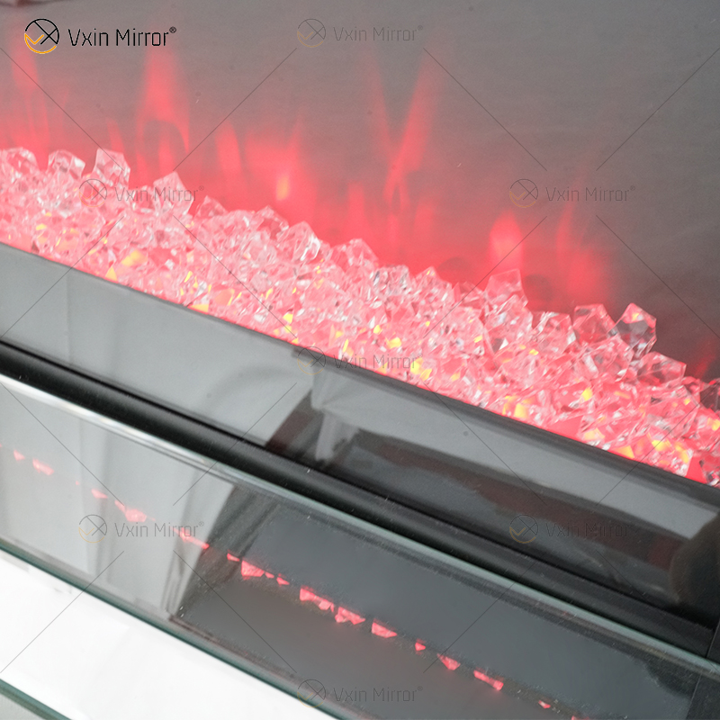 Горячая продажа WXWF-1097 Sparkle Electric LED Дробленый кристалл с хрустальной вставкой Зеркальный камин
