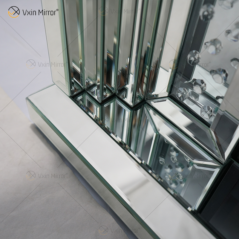 Горячая продажа WXWF-1097 Sparkle Electric LED Дробленый кристалл с хрустальной вставкой Зеркальный камин