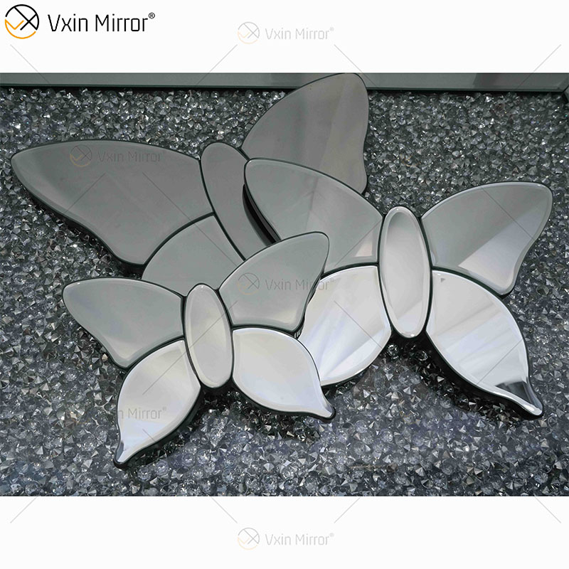 Современные два цвета серебристо-коричневая зеркальная бабочка 3d зеркало настенное искусство домашний декор настенная рама в мебели для гостиной WXM-1097