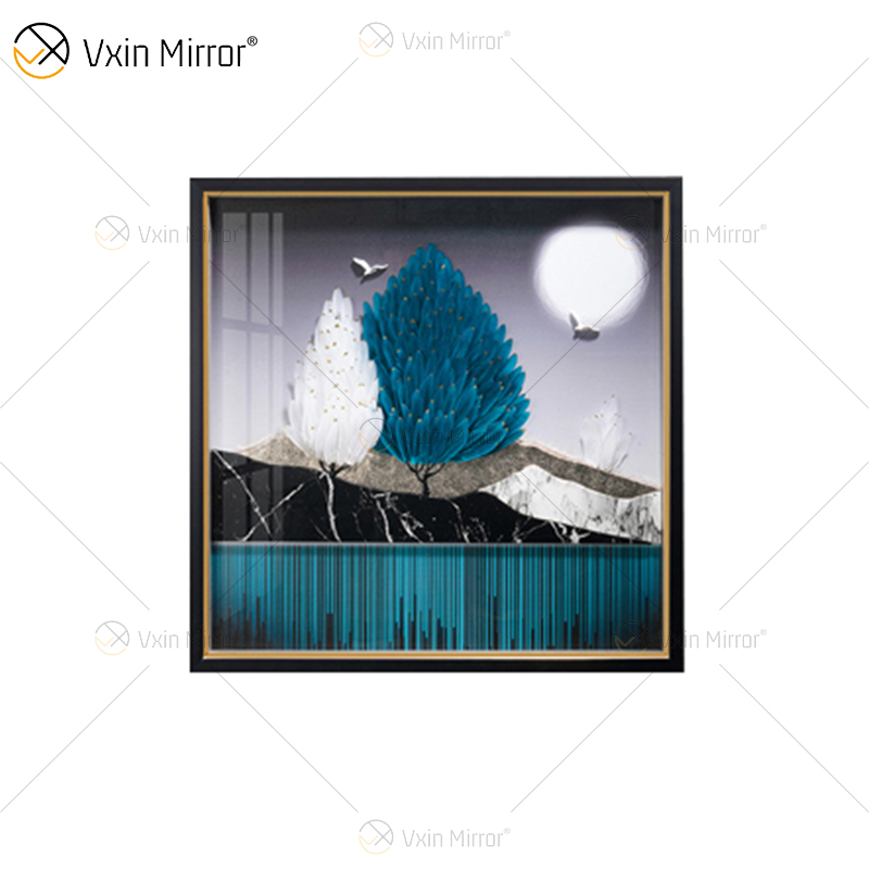 Античный стиль Vxin WXPA-003 Простота деревьев Краска Зеркало в рамке Wall Art Перо Подвесная картина для гостиной Набор для продажи