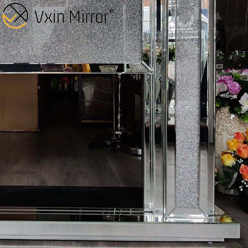 Vxin Mirror WXWF-1105 Элегантный светодиодный зеркальный камин с измельченным кристаллом и бриллиантами