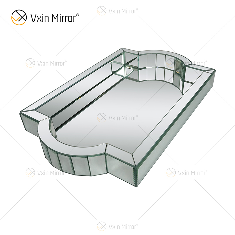 Elegant Decor WXMT-007 Современный стеклянный прямоугольный серебристый зеркальный поднос