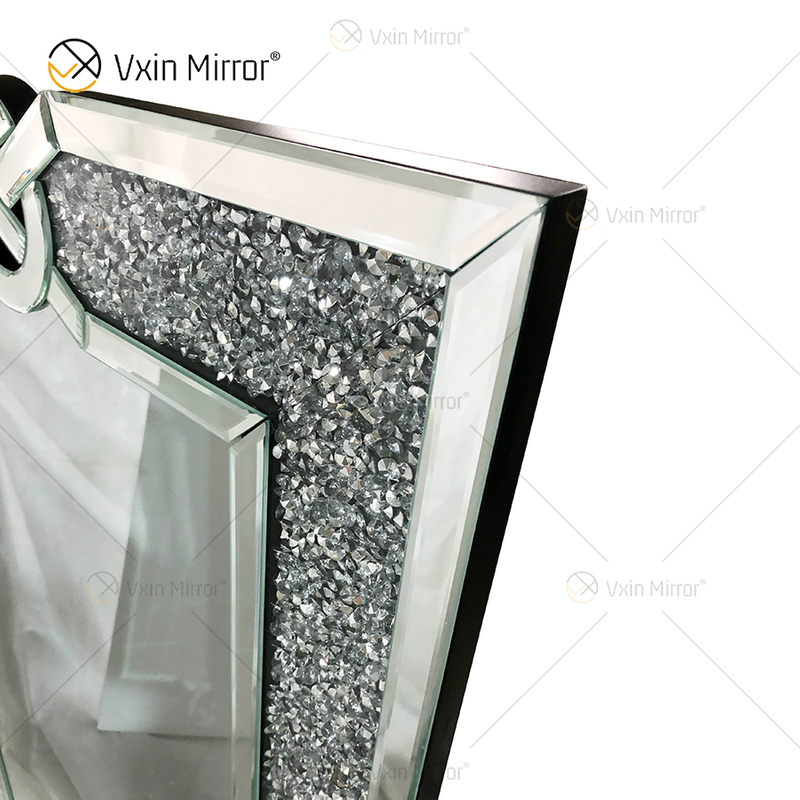Прямоугольное настенное зеркало VXin WXM-1760 с серебряным крошеным бриллиантом