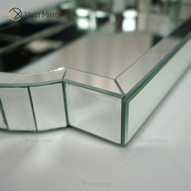 Elegant Decor WXMT-007 Современный стеклянный прямоугольный серебристый зеркальный поднос