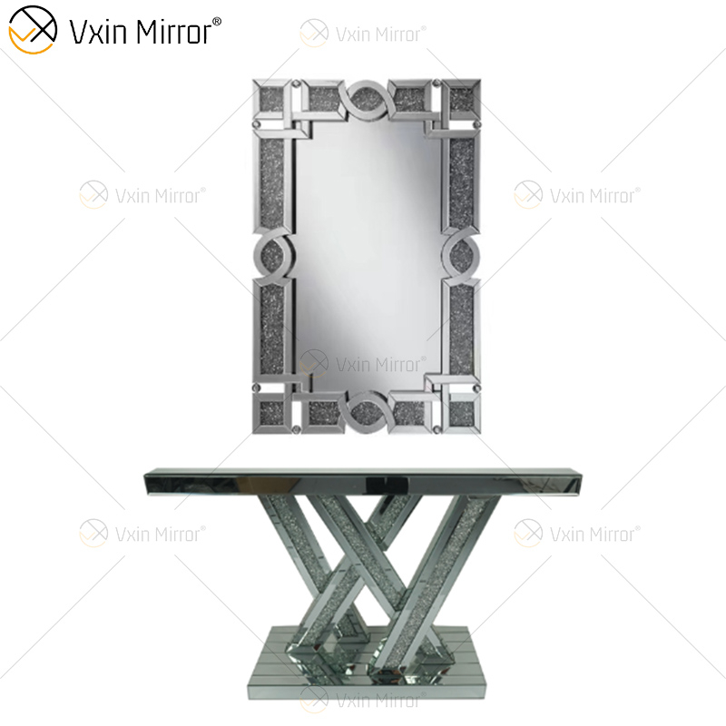 Vxin Mirror Hot Sell Silver Crystal W Дизайн Консольный стол с зеркалом Прихожая в мебели для гостиной