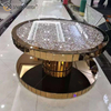 Vxin WXF-270-1 3D сверкающий бриллиантовый круглый зеркальный журнальный столик, покрытый серебром с бриллиантами