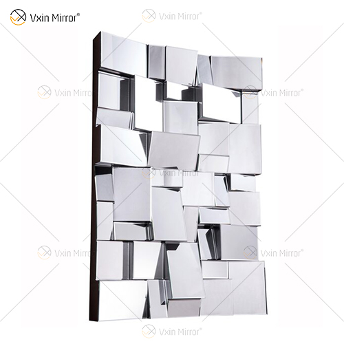 VXin Mirror WXM-1548 Moden Silver Glass 3D Декоративное настенное зеркало Home Decor для гостиной, спальни