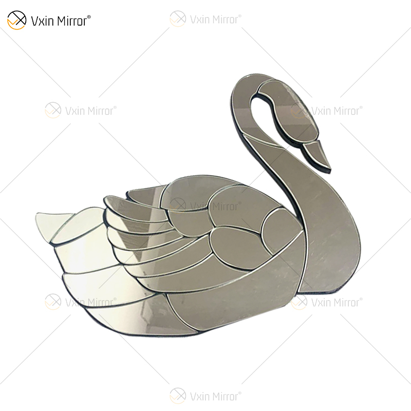 Noble Glass WXM-1159 Зеркальный пользовательский лебедь Современное лобби Домашнее украшение стены Лидер продаж Зеркальное настенное искусство Домашний декор для дивана