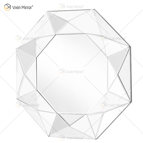 VXin Mirror WXM-1719 Moden Silver Glass 3D Декоративное настенное зеркало Home Decor для гостиной, спальни