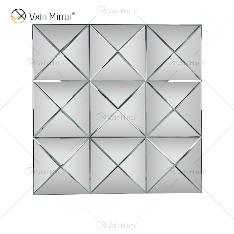 Wall Decora Silver 3D Elegant Square Silver Wall Hanging Mirror Wall Art Home Decor для мебели для гостиной WXM-1151