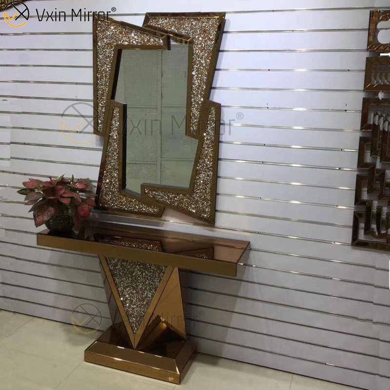 Зеркальная мебель Vxin, современная мебель из дробленого алмазного зеркала, консольный стол, мебель для стола
