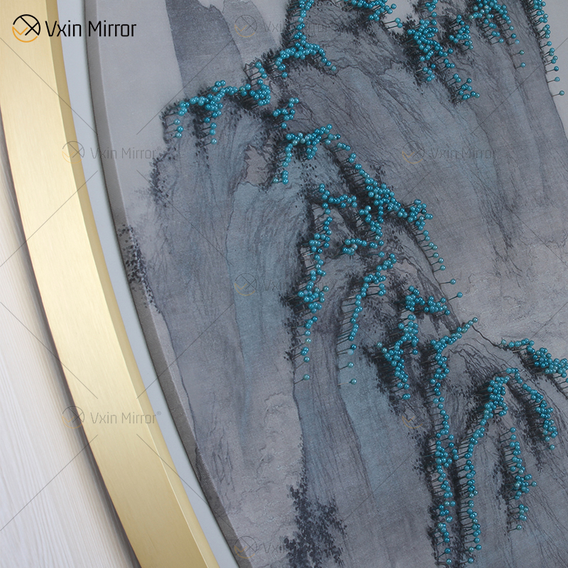 Античный стиль Vxin WXPP-86 Простота деревьев Краска Зеркало в рамке Wall Art Перо Подвесная картина для гостиной Набор для продажи