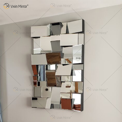 VXin Mirror WXM-1548 Moden Silver Glass 3D Декоративное настенное зеркало Home Decor для гостиной, спальни