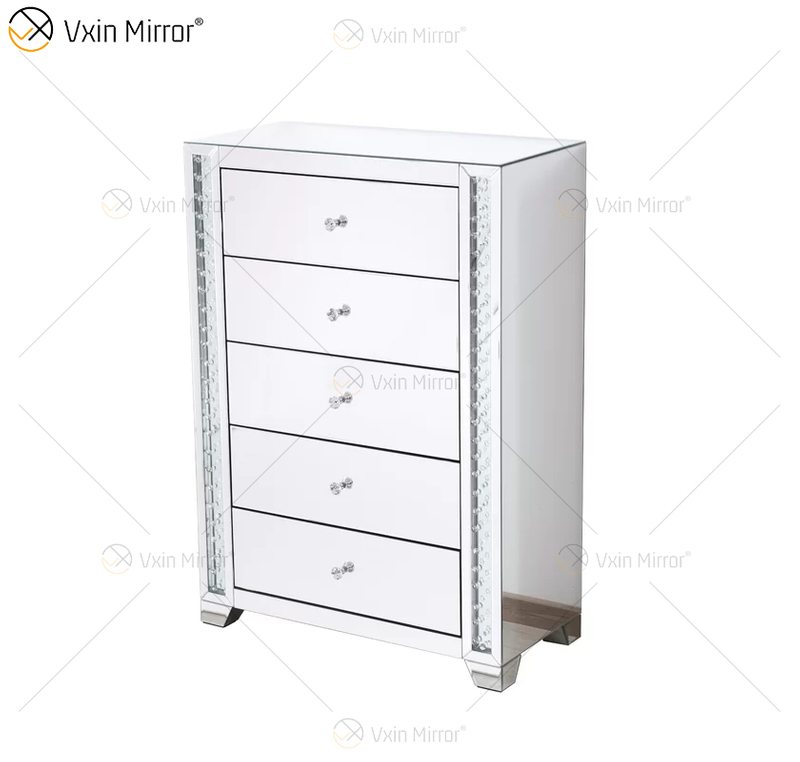 Vxin Crystal Decor WXF-746 Silver Tallboy Crystal прикроватная тумбочка с пятью ящиками для спальни