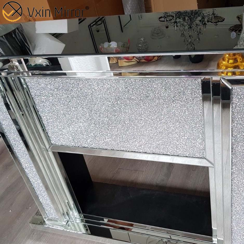 Vxin Mirror WXWF-1105 Элегантный светодиодный зеркальный камин с измельченным кристаллом и бриллиантами
