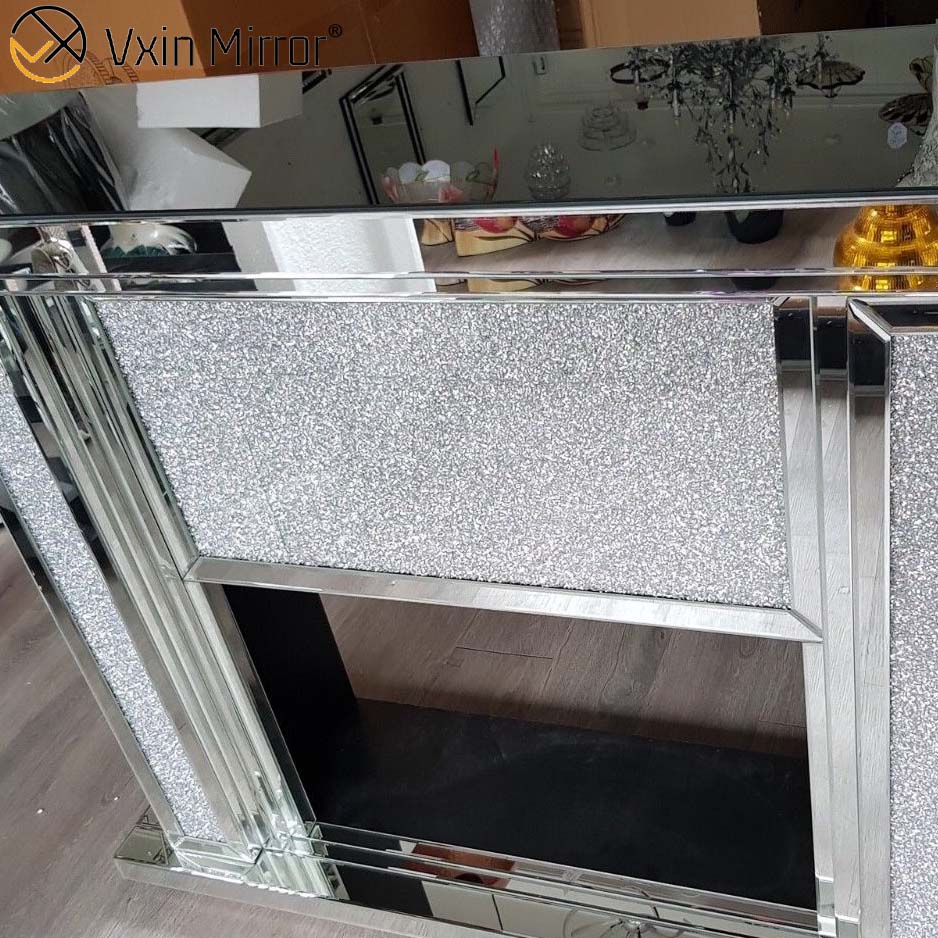Vxin Mirror WXWF-1105 Элегантный светодиодный зеркальный камин с измельченным кристаллом и бриллиантами