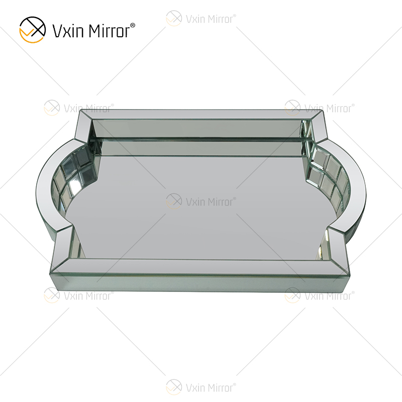 Elegant Decor WXMT-007 Современный стеклянный прямоугольный серебристый зеркальный поднос
