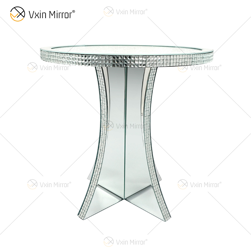 Роскошный зеркальный шкаф из измельченного алмазного хрусталя для прихожей, круглый серебряный зеркальный прикроватный столик, диваны, журнальный столик, мебель WXF-145