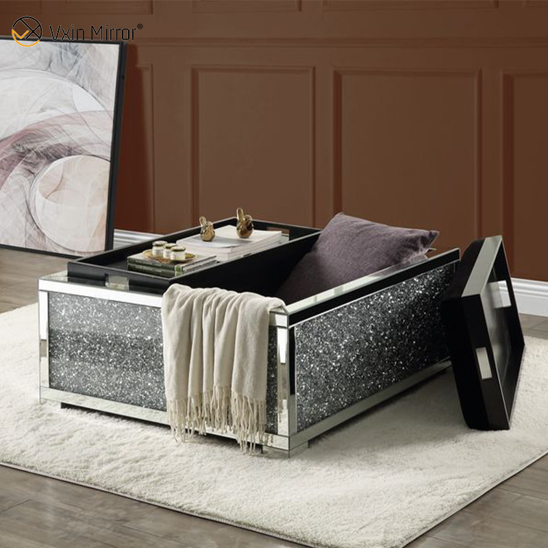 Современный зеркальный журнальный столик WXF-601 Sparkly Side Table для гостиной с диваном для набора