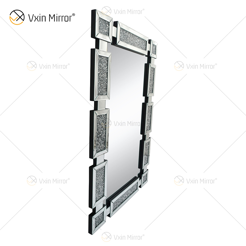 Прямоугольный новый дизайн Vxin WXM-1149 Настенный декор Серебряный дробленый бриллиант Настенное зеркало Настенное зеркало