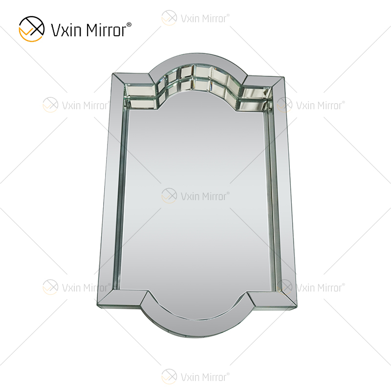 Elegant Decor WXMT-007 Современный стеклянный прямоугольный серебристый зеркальный поднос