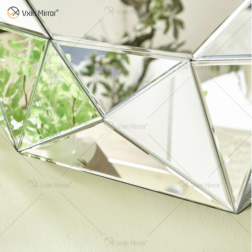 VXin Mirror WXM-1719 Moden Silver Glass 3D Декоративное настенное зеркало Home Decor для гостиной, спальни