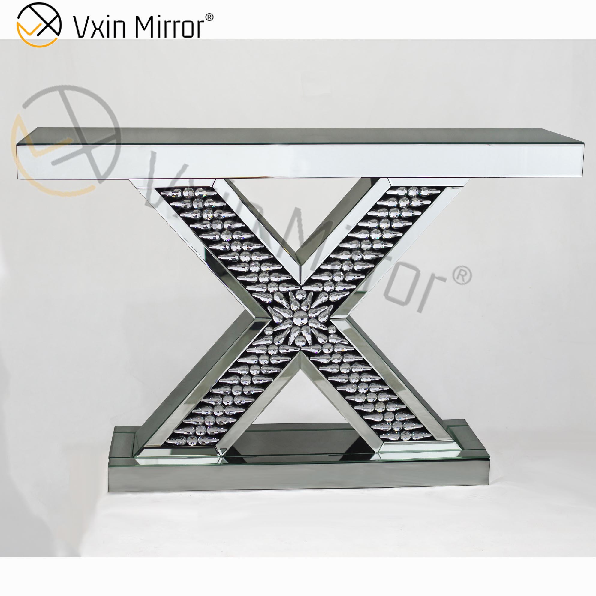 Уникальный стиль Vxin Silver Современная зеркальная мебель Crystal Французский стиль Консольный стол с зеркалом