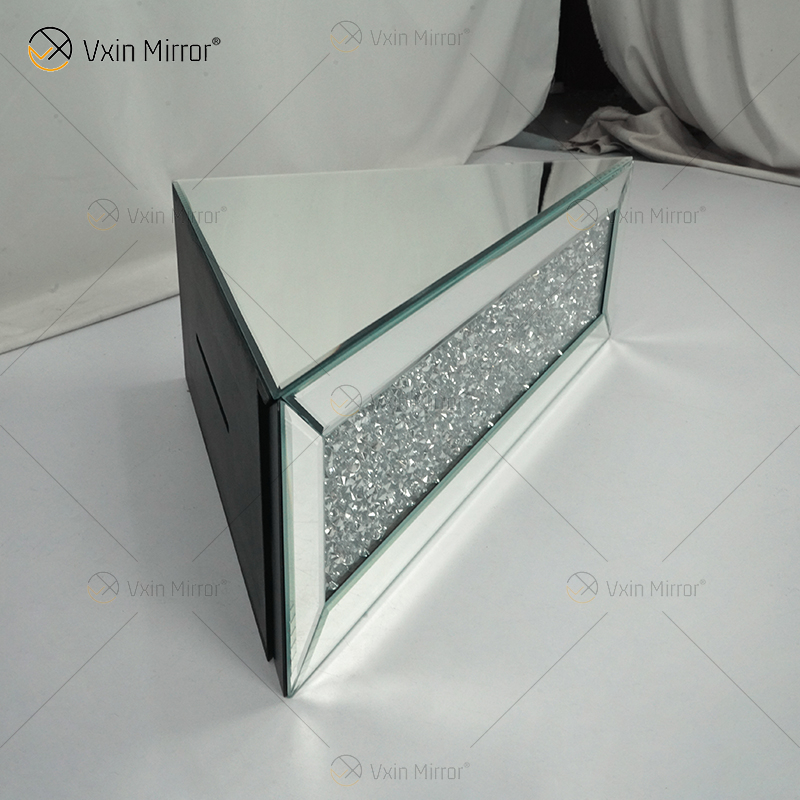 Vxin Factory Supply WXF-152 Серебряный декор для стен Серебряный щебень с алмазным зеркалом Настенная полка