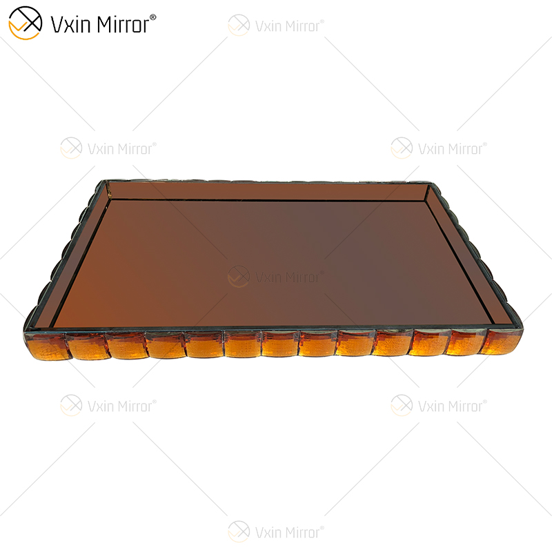 Vxin Mirror WXT-004 Современное украшение Серебряный коричневый зеркальный прямоугольный поднос для ювелирных изделий