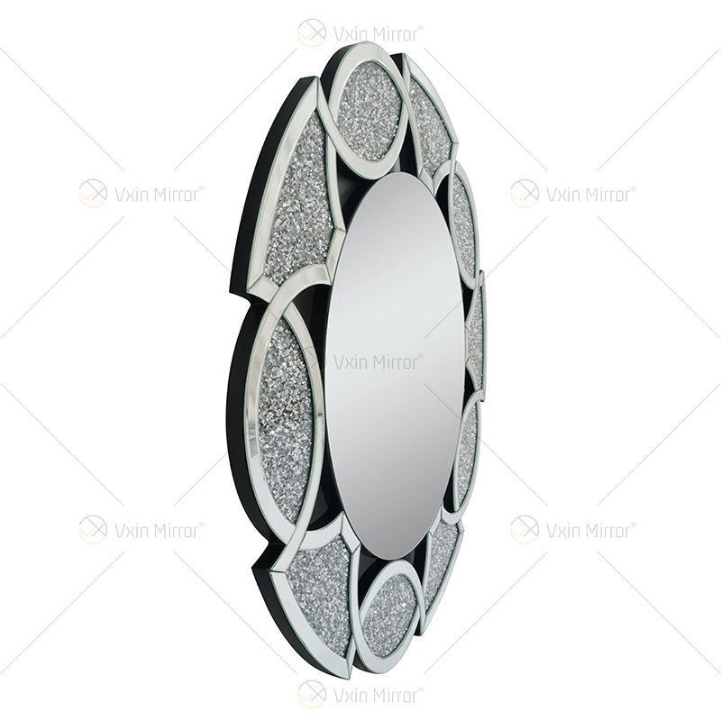 Золотая фабрика поставляет домашний декор круглые 3 цвета Diamond Crush Mirror Wall Sticker