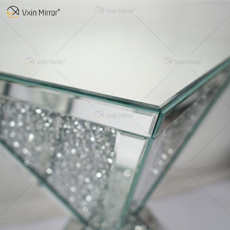 Vxin WXF-151 Square Top Mirror Decor Diamond Mirror Side Table Стеклянный зеркальный стол