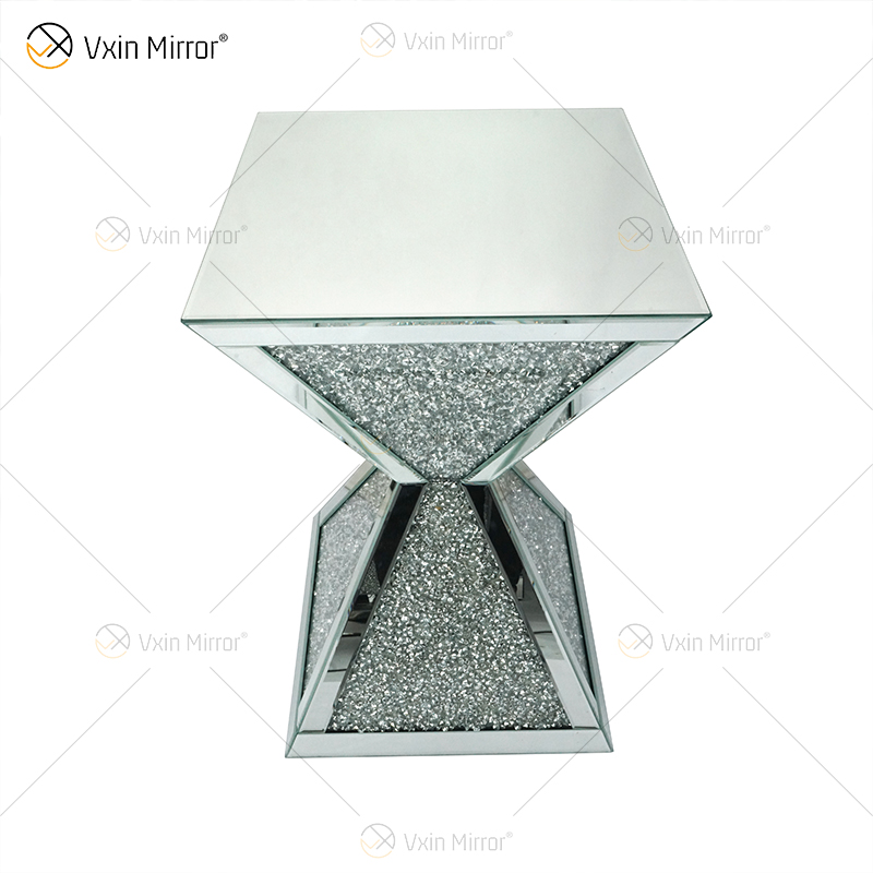 Vxin WXF-151 Square Top Mirror Decor Diamond Mirror Side Table Стеклянный зеркальный стол