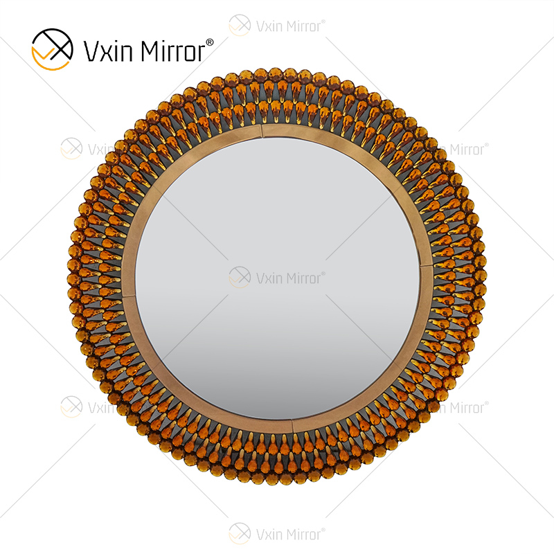 Venetian Decor WXM-1112 Настенное настенное зеркало в форме пагоды из коричневого стекла