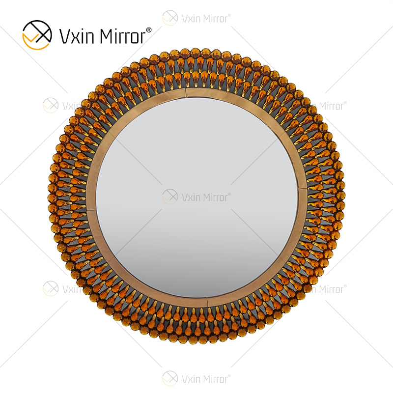 Venetian Decor WXM-1112 Настенное настенное зеркало в форме пагоды из коричневого стекла