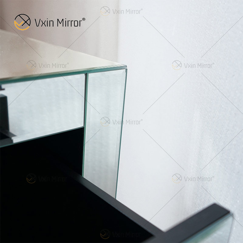 Фабричный современный WXF-032 прикроватный столик с тремя ящиками из серебряного стекла с зеркальной тумбочкой