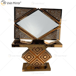 Поставка на заводе Modern WXF-105 Crystal Diamond Glass Console Table Gold Set Мебель для прихожей