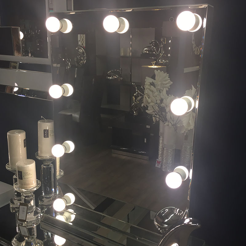 Venetian Dressing Styles VXin WXDL-106 Sparkle Silver Hollywood Mirror Набор столов для макияжа с 3-мя цветными лампочками