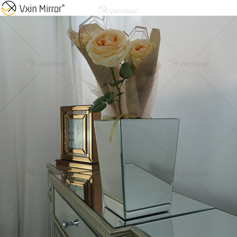 Vxin Mirror WXMV-034 Зеркальная ваза Кристалл Серебряное стекло Декоративная ваза для цветов Элегантный домашний декор не может удерживать воду