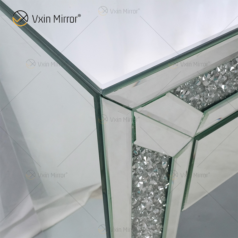 Home Decor WXF-720 Зеркальный угловой комод с измельченным бриллиантом и 2 ящиками