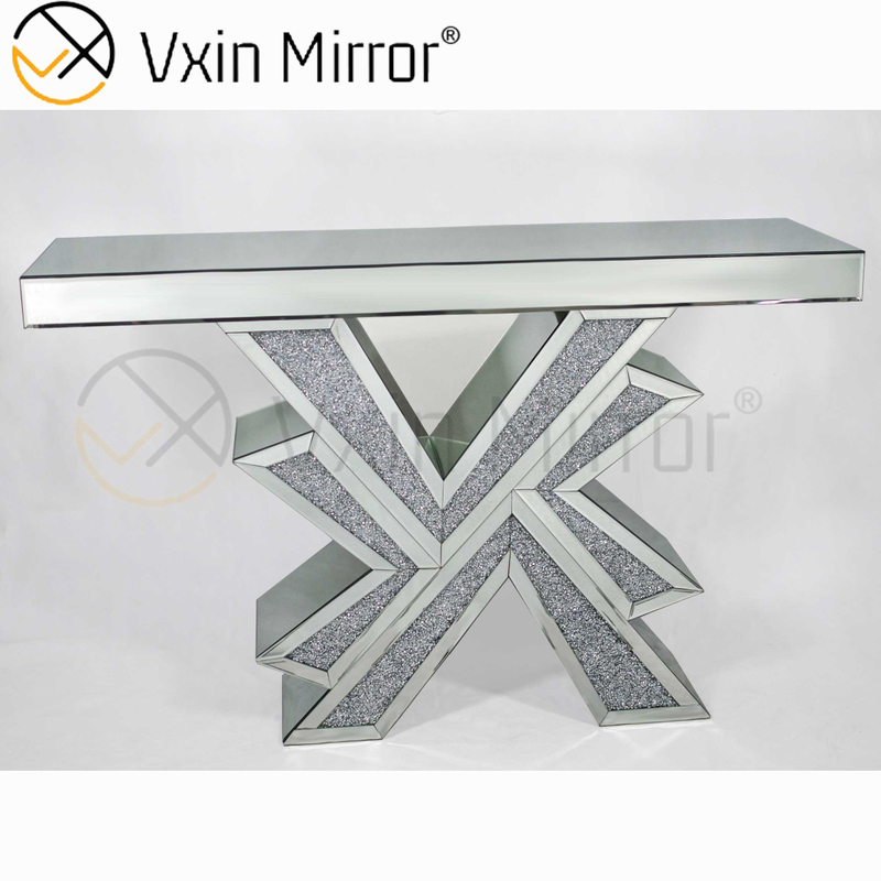 Хороший поставщик Vxin Home Decor V Silver Furniture Modern Crush Diamond Console Table с современным зеркалом