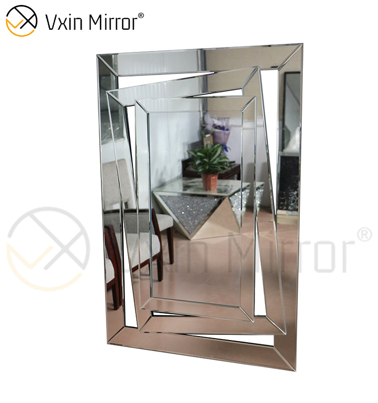 3D резное настенное украшение WXM-1505 Silver Modern Wall Hanging Mirror