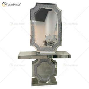 Новейший консольный стол Vxin Mirror Silver Crush Diamond с зеркалом длины