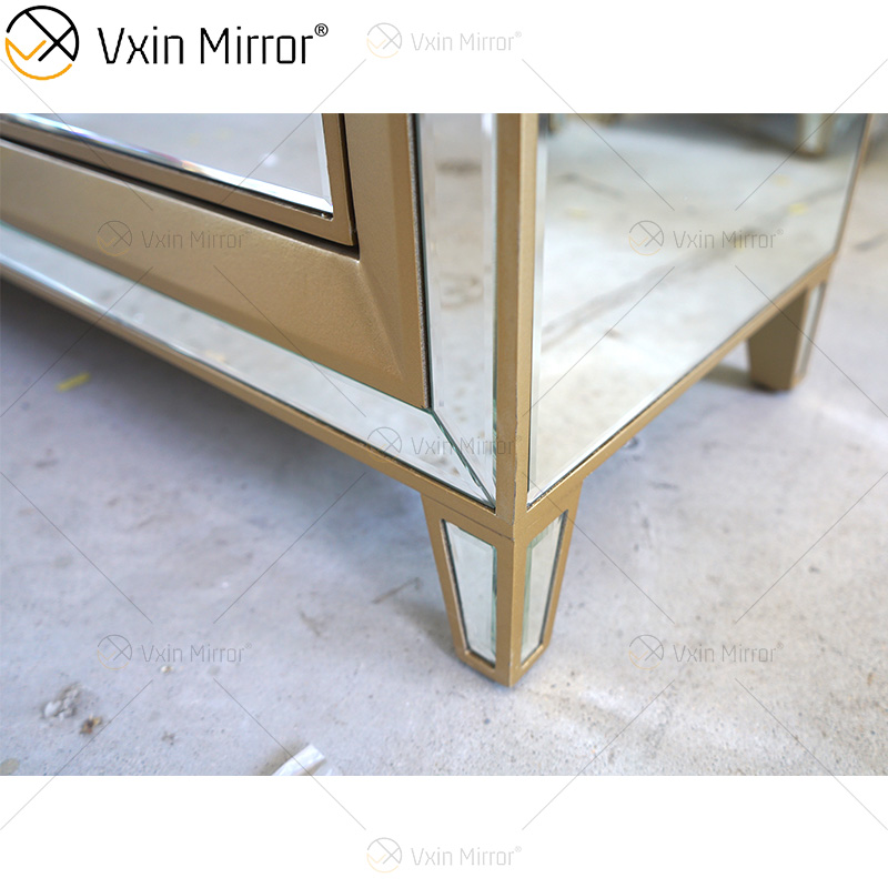 Роскошный буфет WXF-268 Champage Gold Design с зеркальным шкафом с выдвижными ящиками Muti