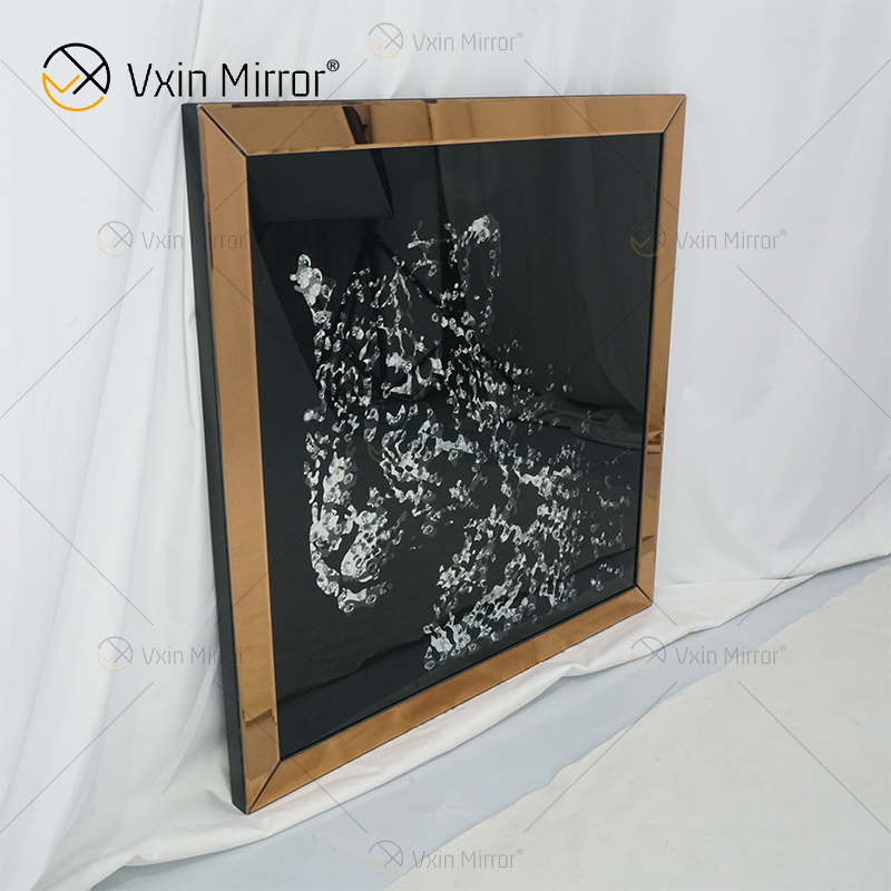 VXin WXMA-19 Домашний Декор Стеклянная Рамка Зеркальный Гепард Стены Искусства Хрустальная Фарфоровая Живопись Зеркальная Стена Искусства