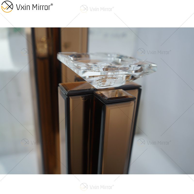 2 цвета современный элегантный WXCH-079 серебряный кристалл Mirrorr подсвечник для дома свадьбы