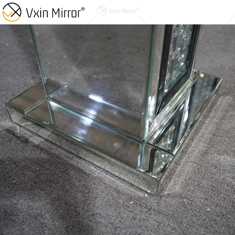 Черная рамка WXFL-056 Гостиная Элегантный серебряный современный кристалл 3D Зеркальный напольный светильник Зеркальная лампа