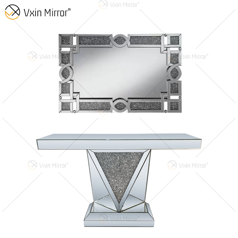 Vxin Mirror RTS Silver Роскошный хрустальный консольный стол с зеркалом Прихожая с выдвижным ящиком в гостиной Мебель в наличии